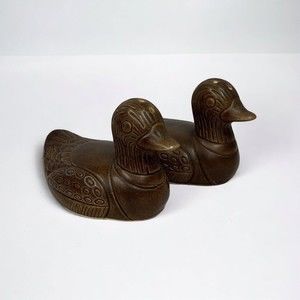 Norcrest Salt & Pepper Shakers Brown Ducks H-124 Vintage Japan